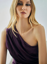 Top One Shoulder Soie Violet Bella