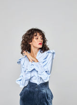 Chemise Coton Flora Bleue