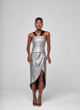 Jupe Asymétrique Rayna Gris Silver