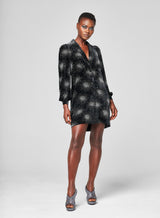 Robe Deep V Velours et Paillettes Night Noire