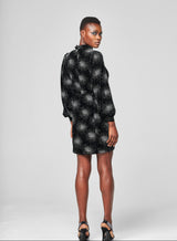 Robe Deep V Velours et Paillettes Night Noire