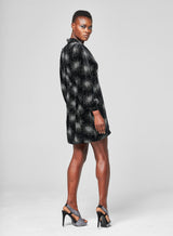 Robe Deep V Velours et Paillettes Night Noire