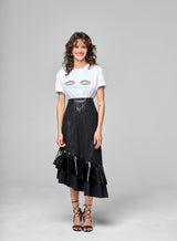 Jupe Vinyle et Dentelle Rodéo Noire