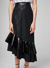 Jupe Vinyle et Dentelle Rodéo Noire