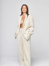 Pantalon Velours Inès Écru