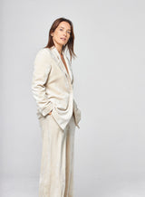 Pantalon Velours Inès Écru