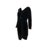 Robe Velours de Soie Deep V Romy Noire