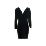 Robe Velours de Soie Deep V Romy Noire