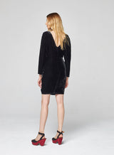 Robe Velours de Soie Deep V Romy Noire