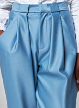 Pantalon Taille Haute à Pinces Winona Bleu