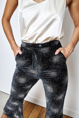 Pantalon Velours et Sequins Night Noir