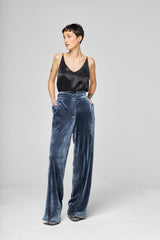 Pantalon Velours Inès Bleu Gris