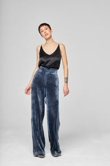 Pantalon Velours Inès Bleu Gris