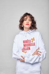 Sweat Coton Biologique Brodé Icônes Blanc