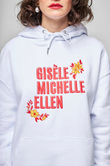 Sweat Coton Biologique Brodé Icônes Blanc