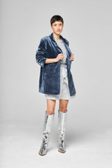 Veste Velours Mana Bleu Gris