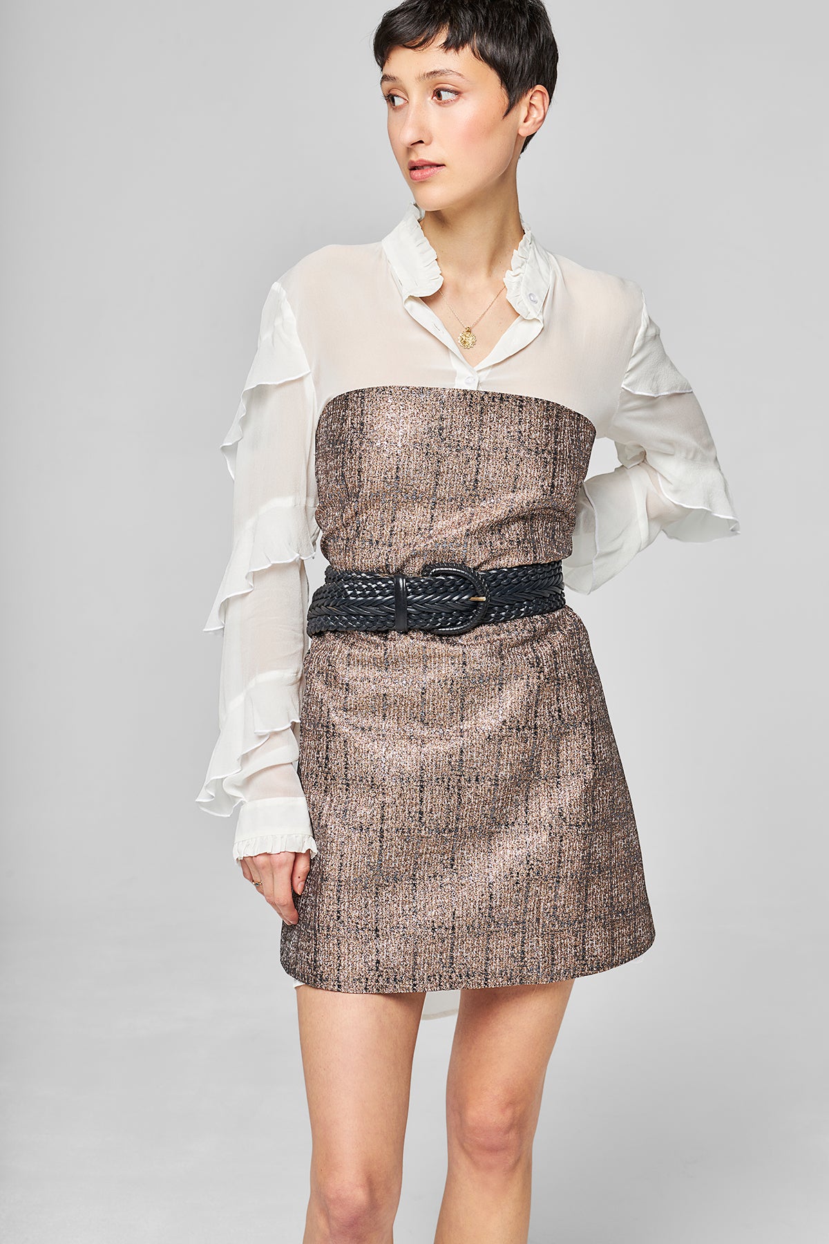 Robe Bustier BCBG MAX AZRIA - Jacquard Métallisé Multi-couleurs - Taille 12 - Neuve Avec Étiquette