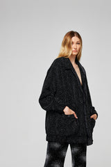 Bomber Velours Oversize Night Noir