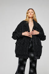 Bomber Velours Oversize Night Noir