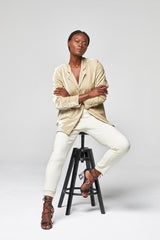 Veste Velours à Sequins Mana Camel