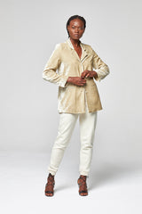 Veste Velours à Sequins Mana Camel