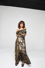 ROBE SILKY GODDESS À VOLANTS