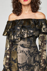 ROBE SILKY GODDESS À VOLANTS