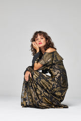 ROBE SILKY GODDESS À VOLANTS