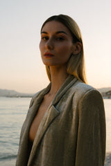 Veste Velours à Sequins Mana Camel