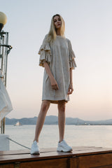 Robe Velours Inès Écru