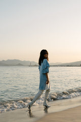 Robe Velours Inès Bleu Ciel