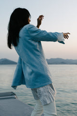 Veste Velours Mana Bleu Ciel