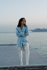 Veste Velours Mana Bleu Ciel