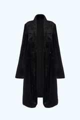 Manteau Long Velours Gaby Noir