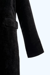 Manteau Long Velours Gaby Noir