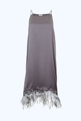 Robe Satin de Soie Agnès Gris