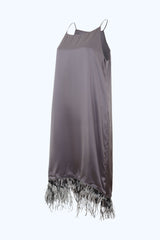 Robe Satin de Soie Agnès Gris