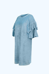 Robe Velours Inès Bleu Ciel