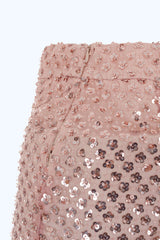 Pantalon Sequins Hibiscus Rose
