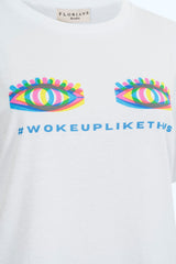T-shirt Coton Biologique Woke Up Like This Blanc