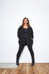 Bomber Velours Oversize Night Noir