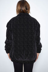 Bomber Velours Oversize Night Noir