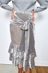 Jupe Velours Anastasia Gris