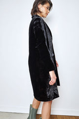 Manteau Long Velours Gaby Noir