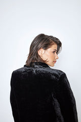 Manteau Long Velours Gaby Noir
