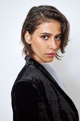 Manteau Long Velours Gaby Noir