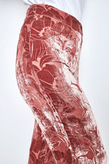 Pantalon Soie Mélangée Transparent Emmanuelle Rose