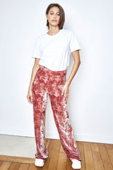 Pantalon Soie Mélangée Transparent Emmanuelle Rose