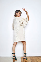 Robe Velours Inès Écru