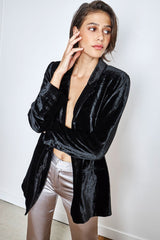 Veste Mana Velours Noir Shiny
